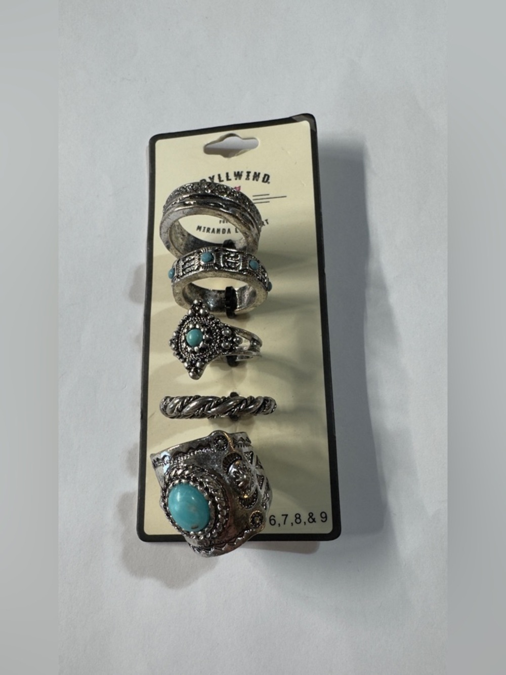 Idyllwind Silver-Tone Turquoise Accent Stackable Ring Set